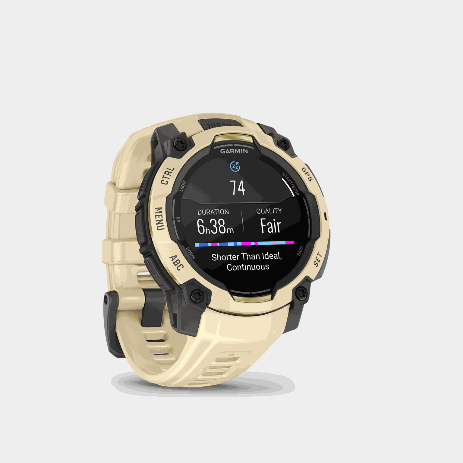 Instinct 3, 45mm, AMOLED, Citrine with Gray Accents, multisportklokke, smartklokke - full image 3