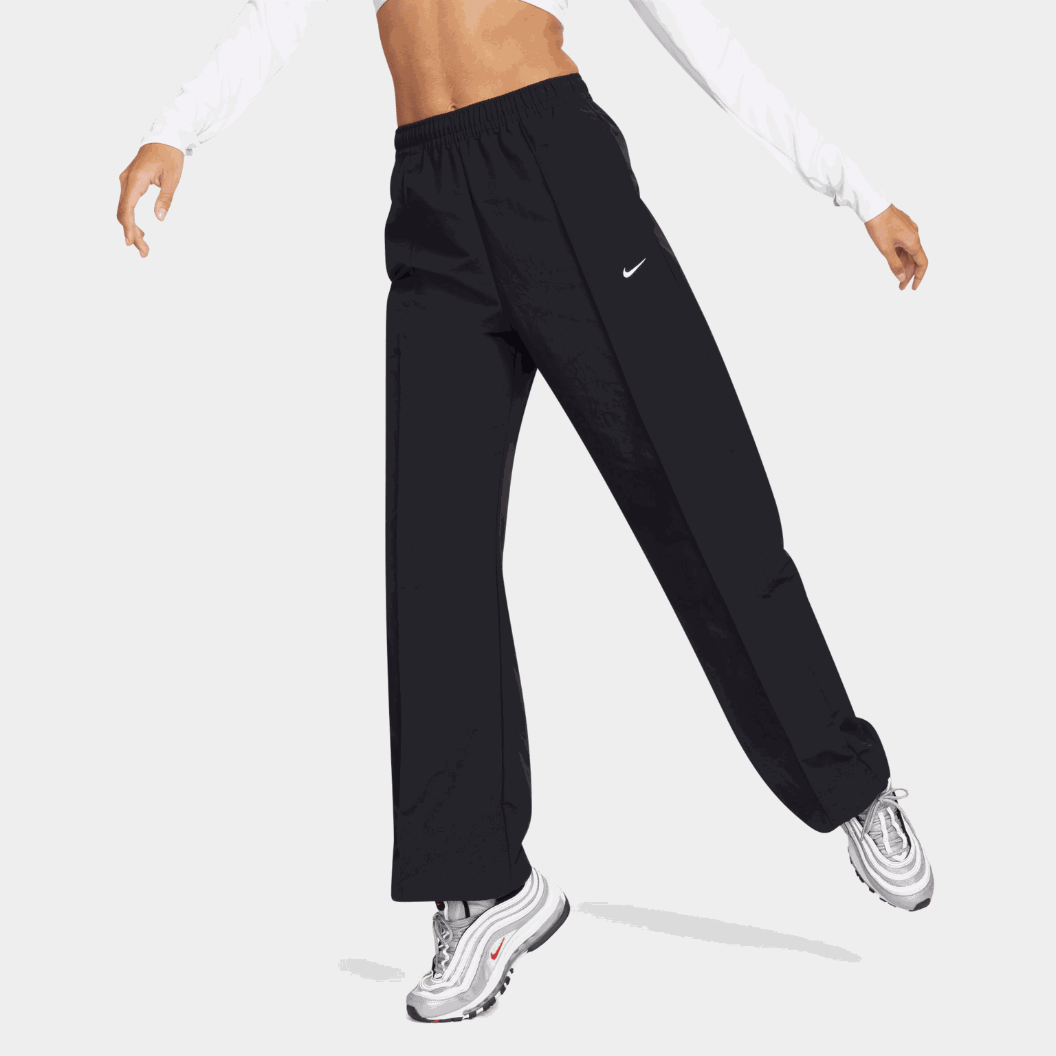 Mid-Rise Open-Hem Pants, joggebukse, dame - full image 1