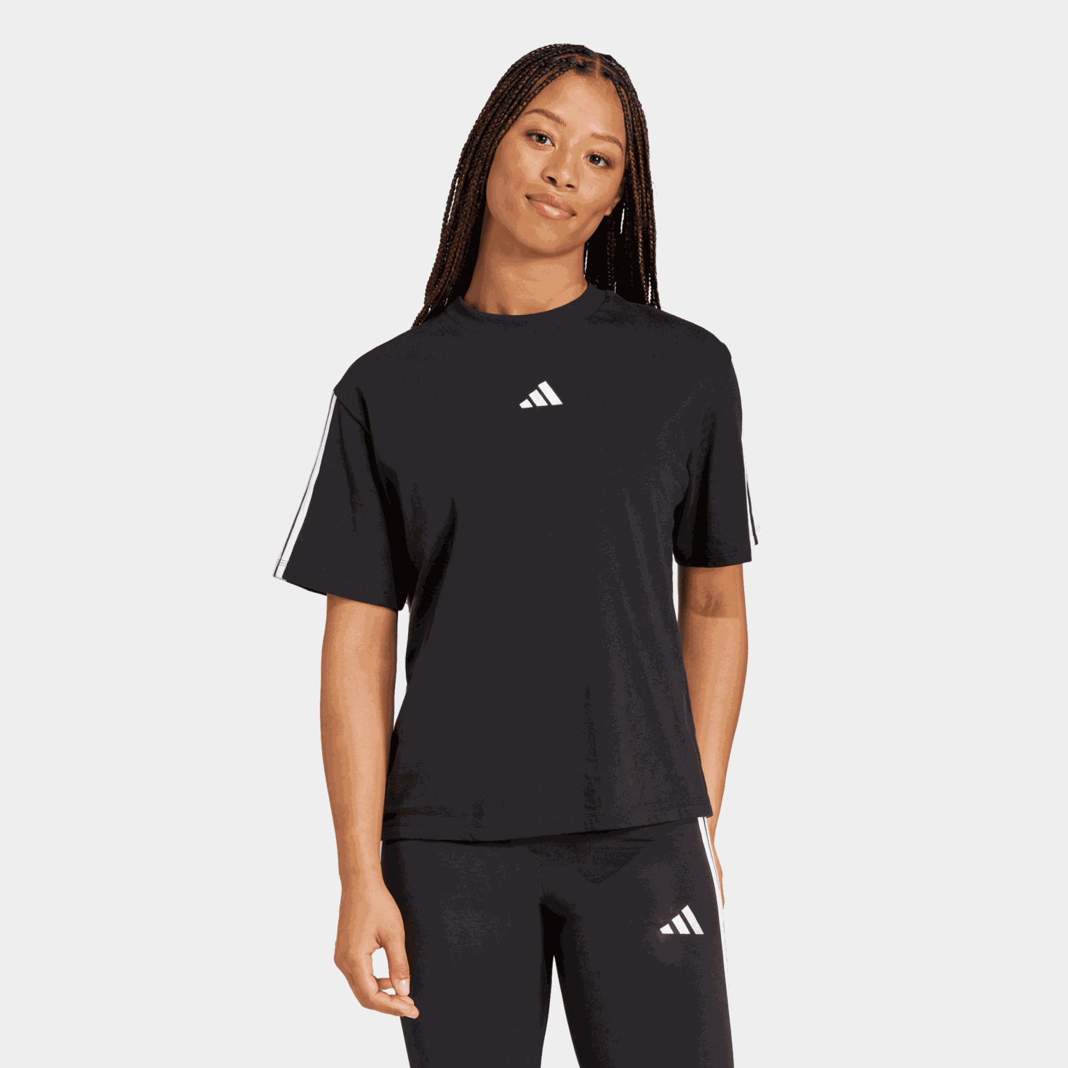 Essentials 3-Stripes Boyfriend T-Shirt, t-skjorte, dame - full image 2