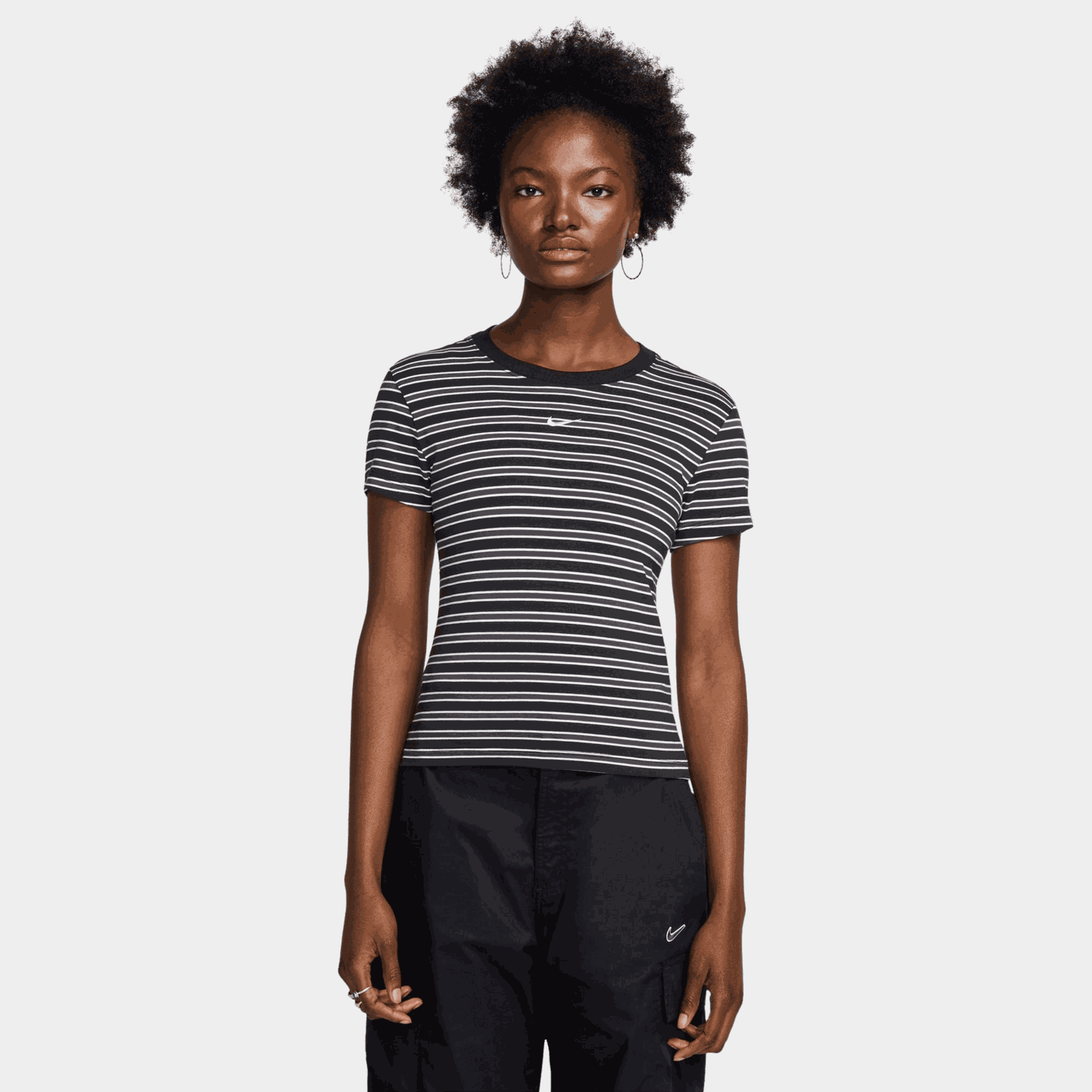 Chill Knit Slim Striped T-Shirt, t-skjorte, dame - full image 1