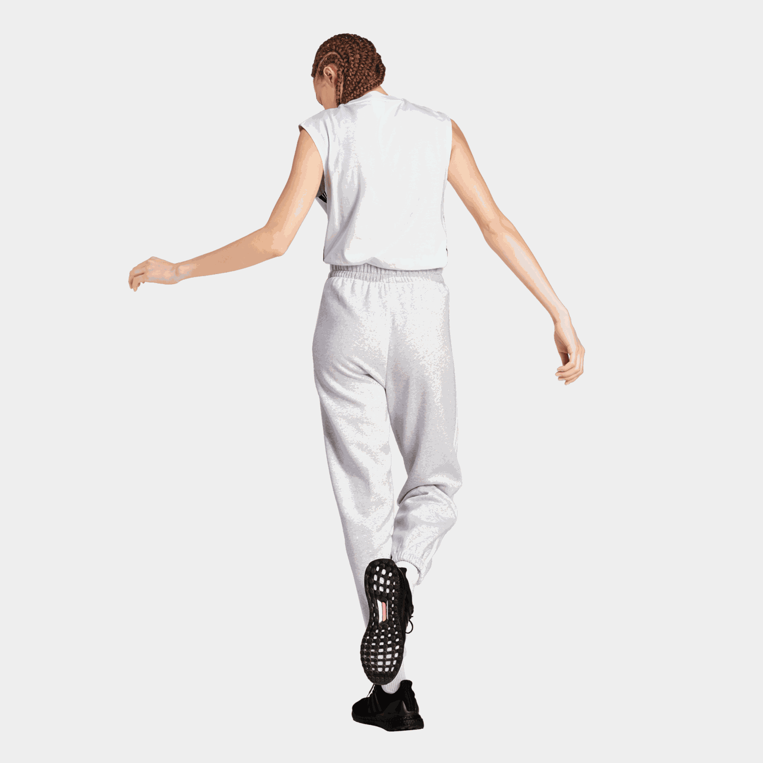 Essentials 3-Stripes Fleece Loose-Fit Joggers, joggebukse, dame - full image 3