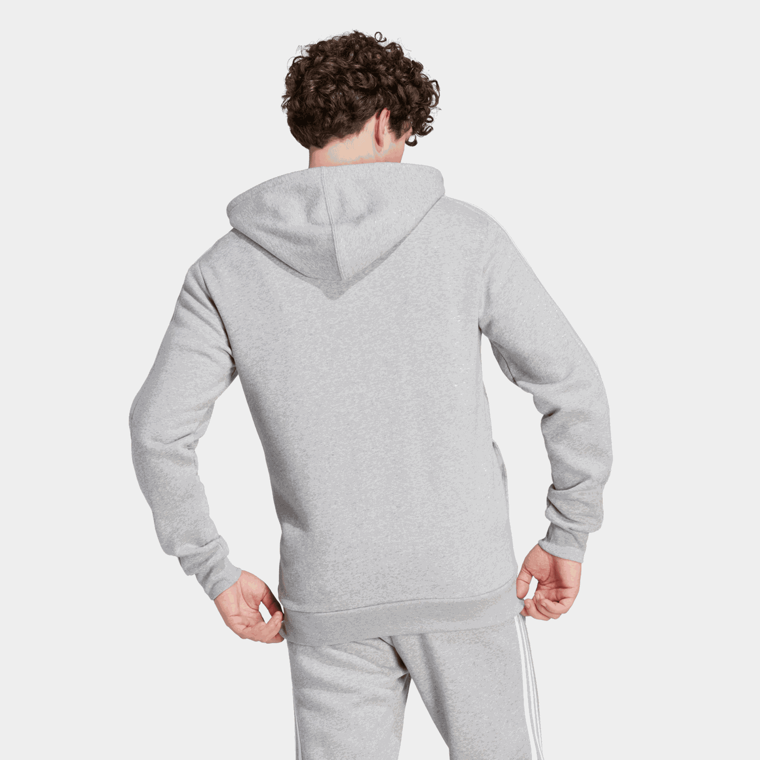 Essential Fleece 3-Stripes Full Zip, hettejakke, herre - full image 2