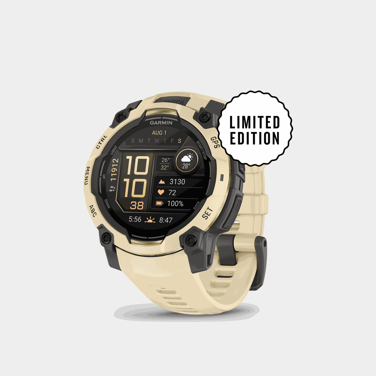 Instinct 3, 45mm, AMOLED, Citrine with Gray Accents, multisportklokke, smartklokke - full image 1