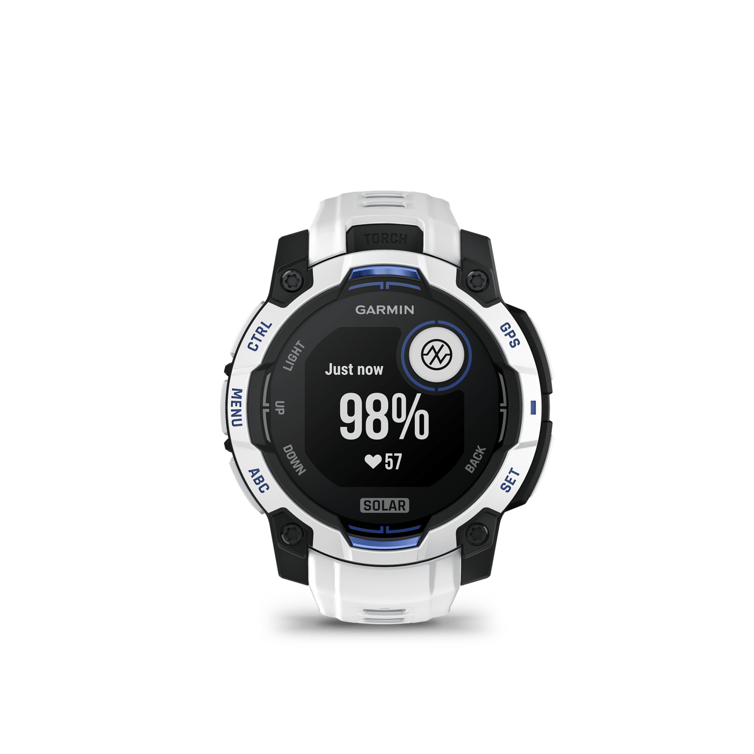 Garmin Instinct 3 LTD, 45mm, Solar, Whitestone w/ White Strap, multisportklokke, smartklokke