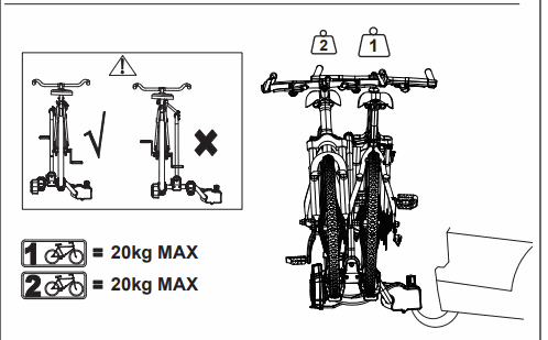 bike rack, sykkelstativ for bil, 2 sykler - full image 3
