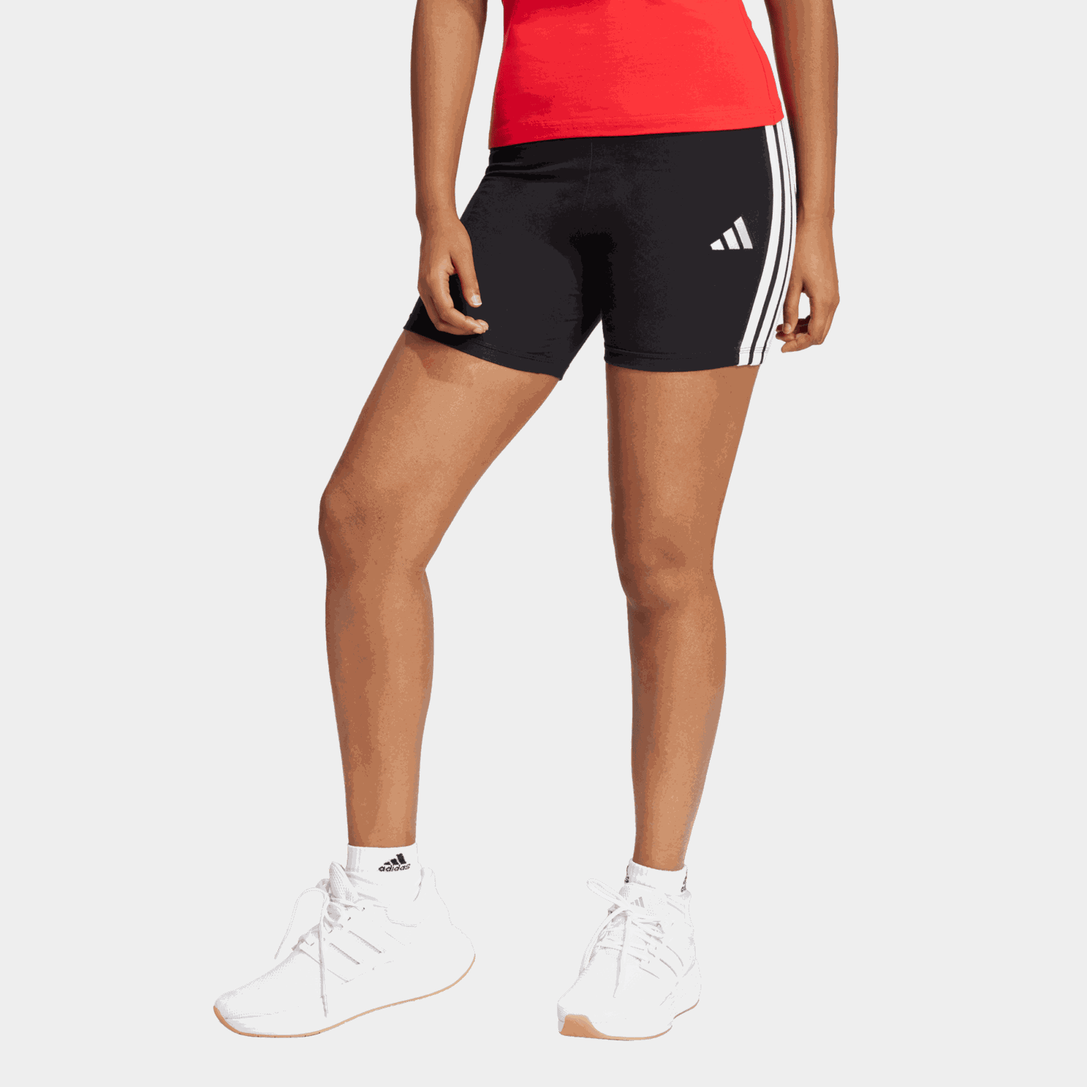 Essentials 3-Stripes High Waisted Biker Shorts, biker shorts, dame - full image 2