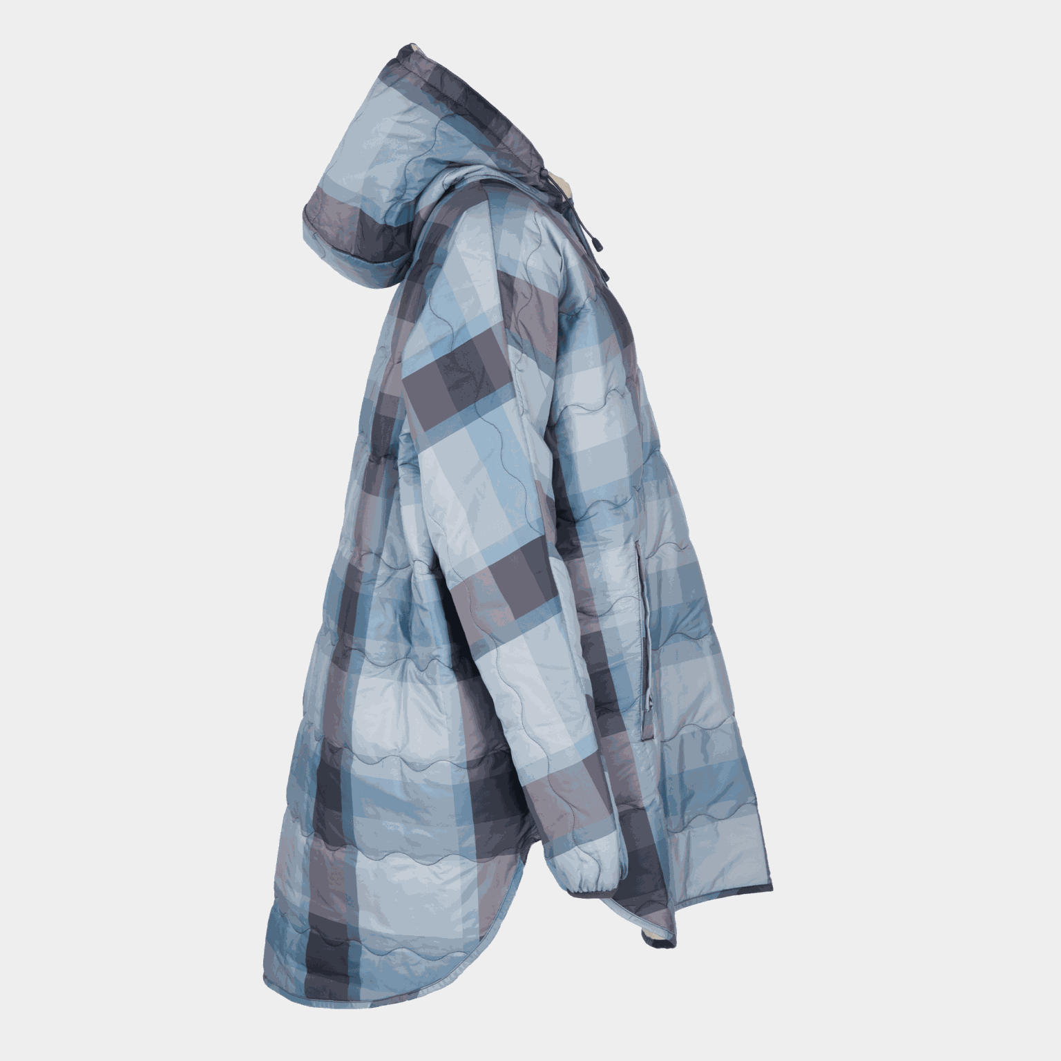 Idre Padded Checkered Poncho, poncho - full image 2