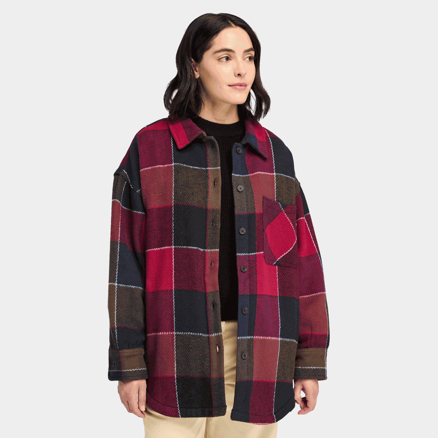 Flannel Long Overshrt, jakke, dame - full image 2