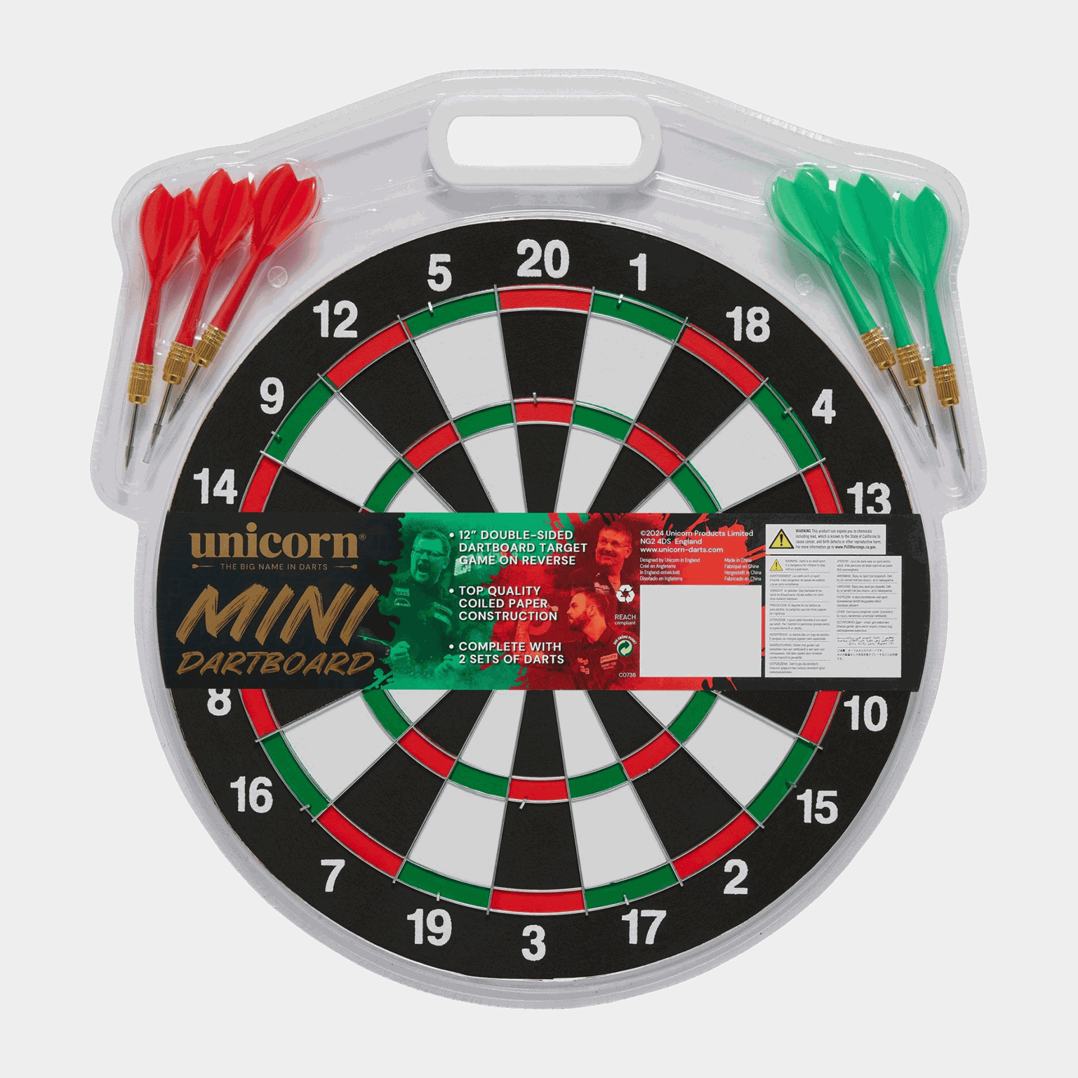 Unicorn Mini Dartboard, dartskive - full image 2