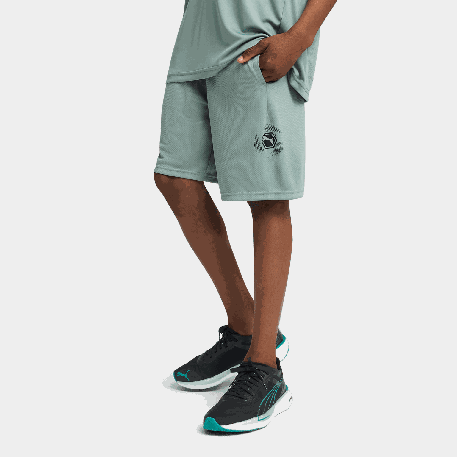 Active Sports Graphic Poly Shorts, shorts - full image 1