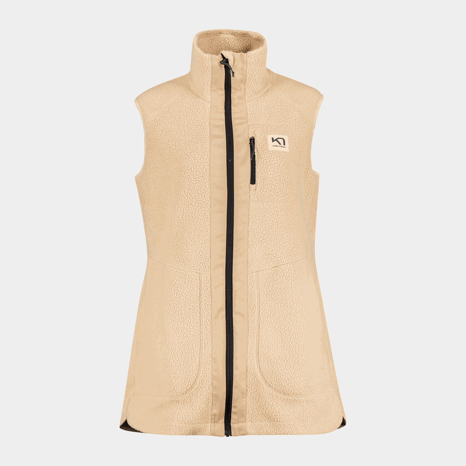 Sanne Pile Vest Long, fleecevest, dame - full image 1
