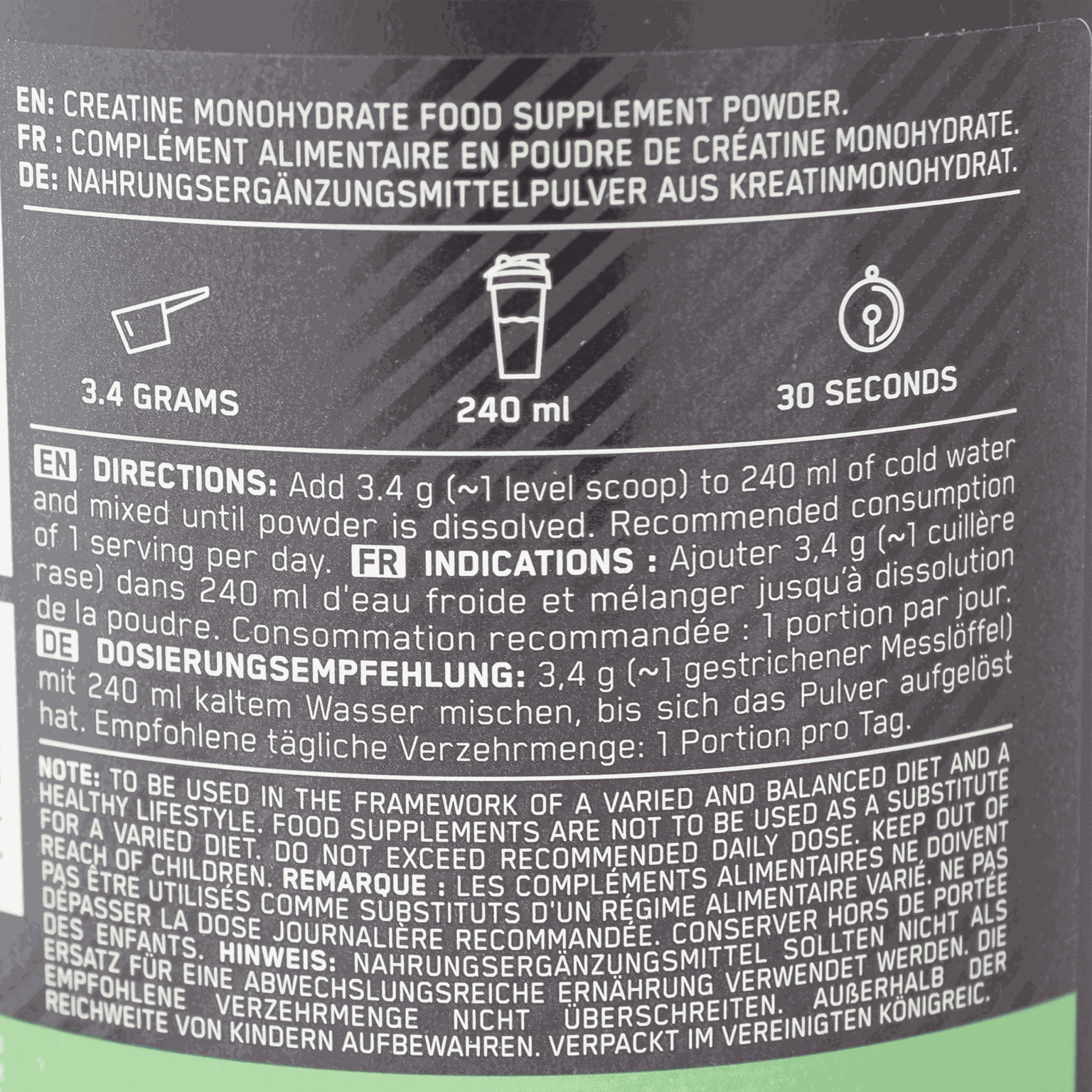 Nutrition Creatine 317g, kosttilskudd - full image 4