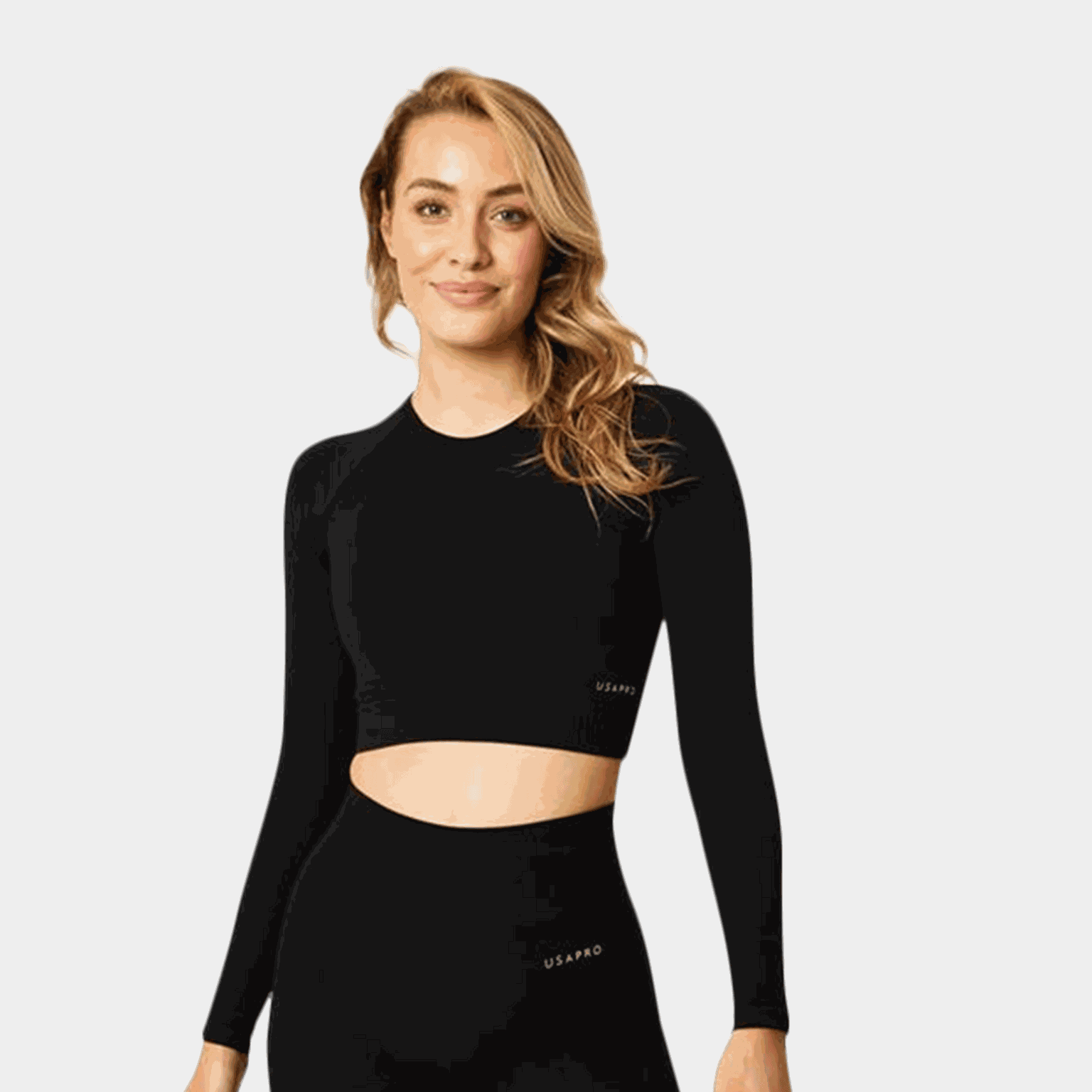 Seamless Long Sleeve Crop, treningsgenser, dame - full image 1