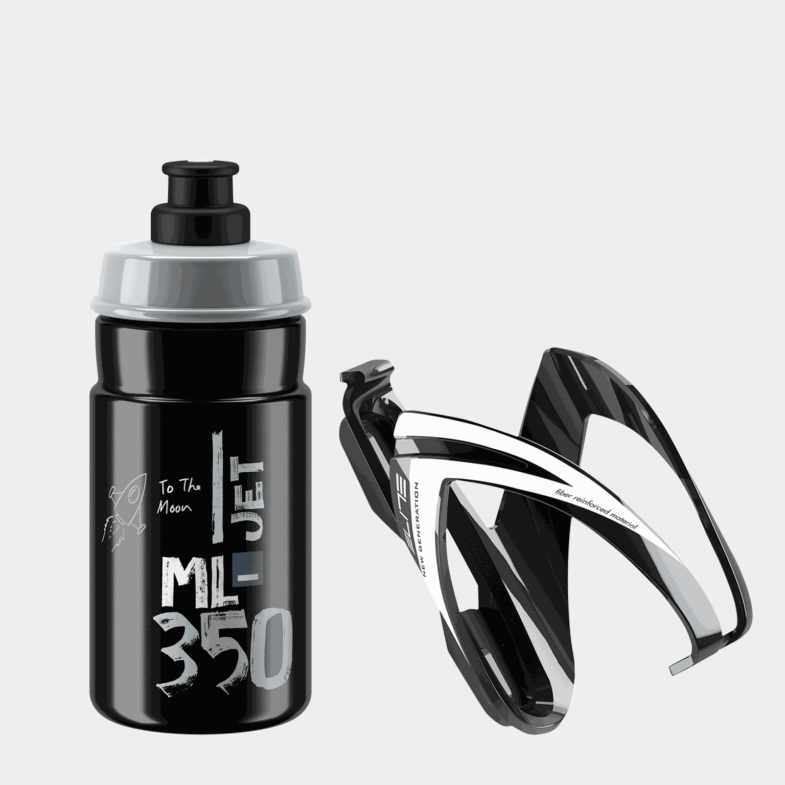 bottle + cage black combo, sykkelflaske - full image 1