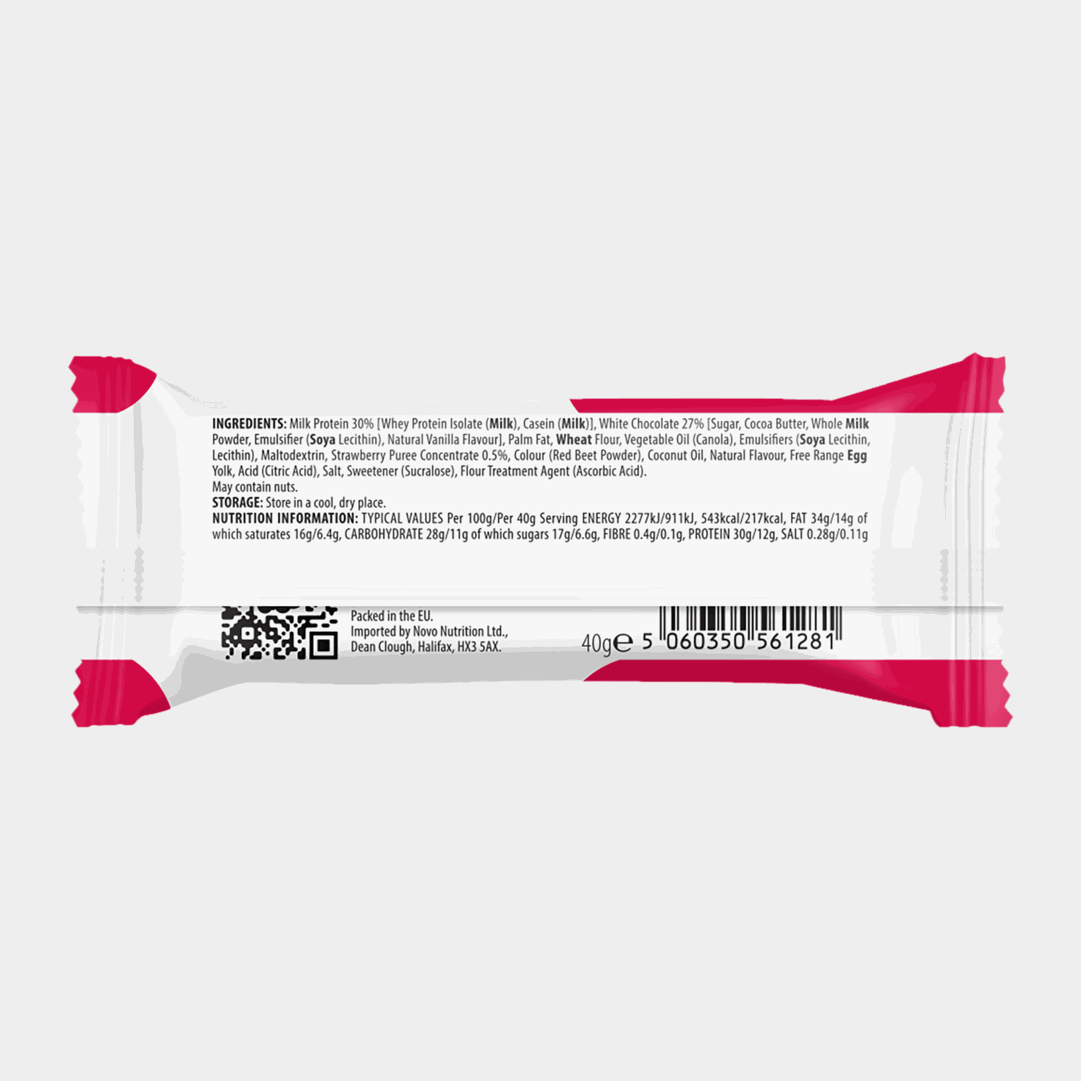 Novo Protein Wafer Bar Strawberries and Cream, proteinbar - full image 2
