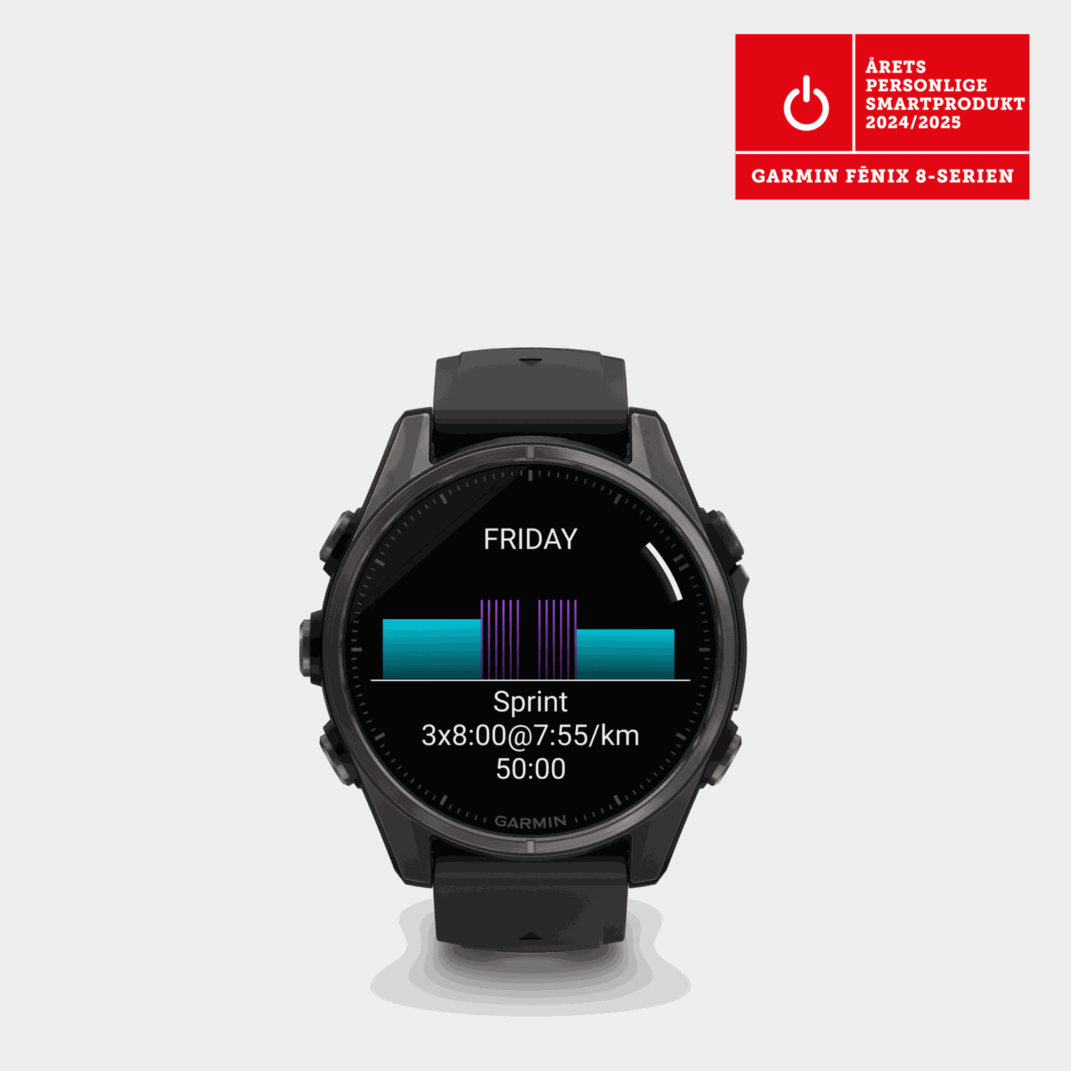 fenix 8 – 43 mm, AMOLED, Sapphire, smartklokke - full image 1