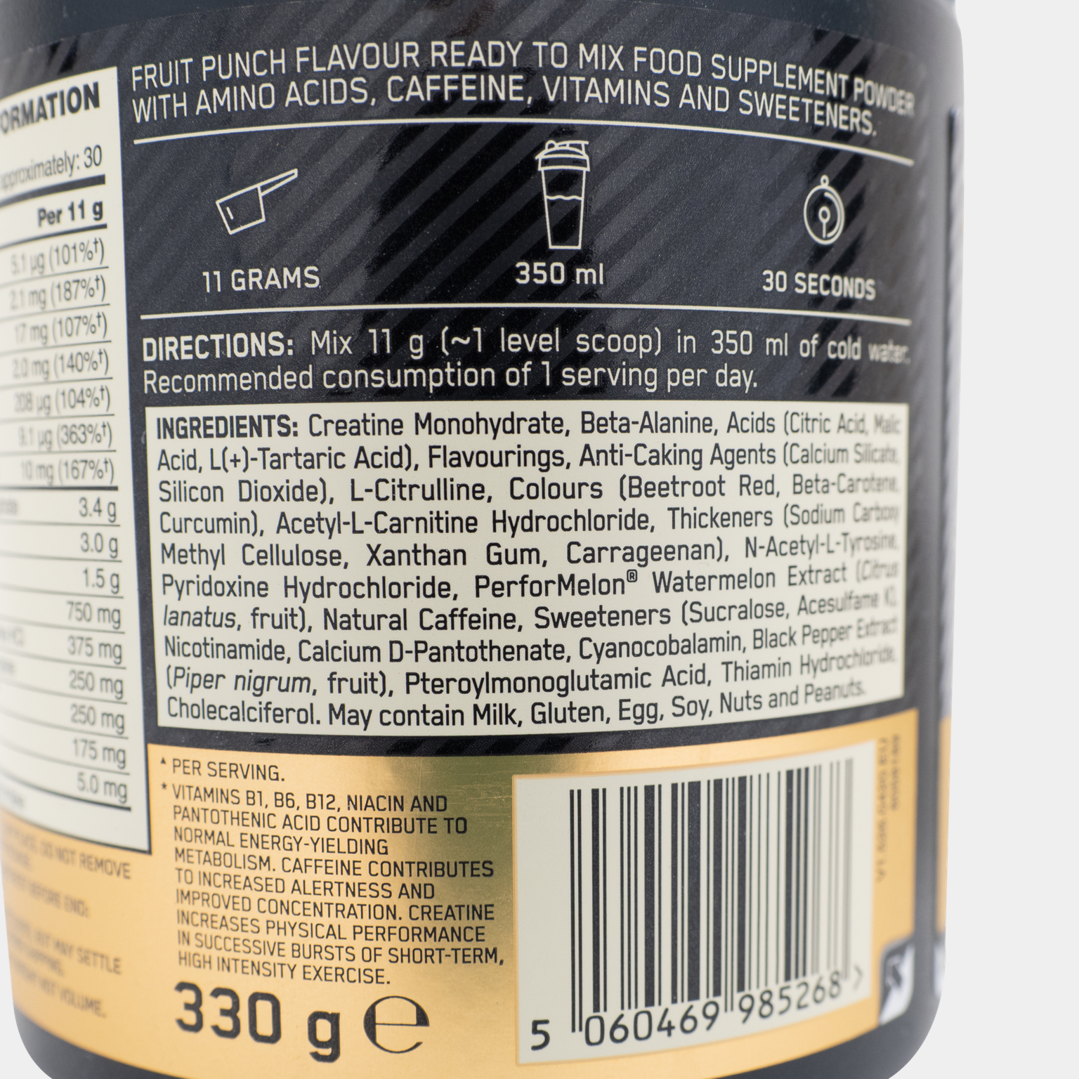 Gold Standard Pre Workout 330 g, pre-workout-pulver - full image 3