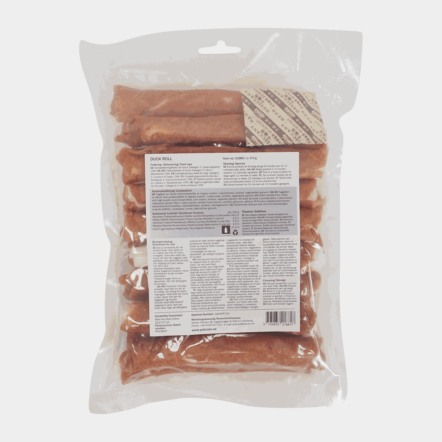 Duck rolls 400 g, tyggepinne til hund - full image 2